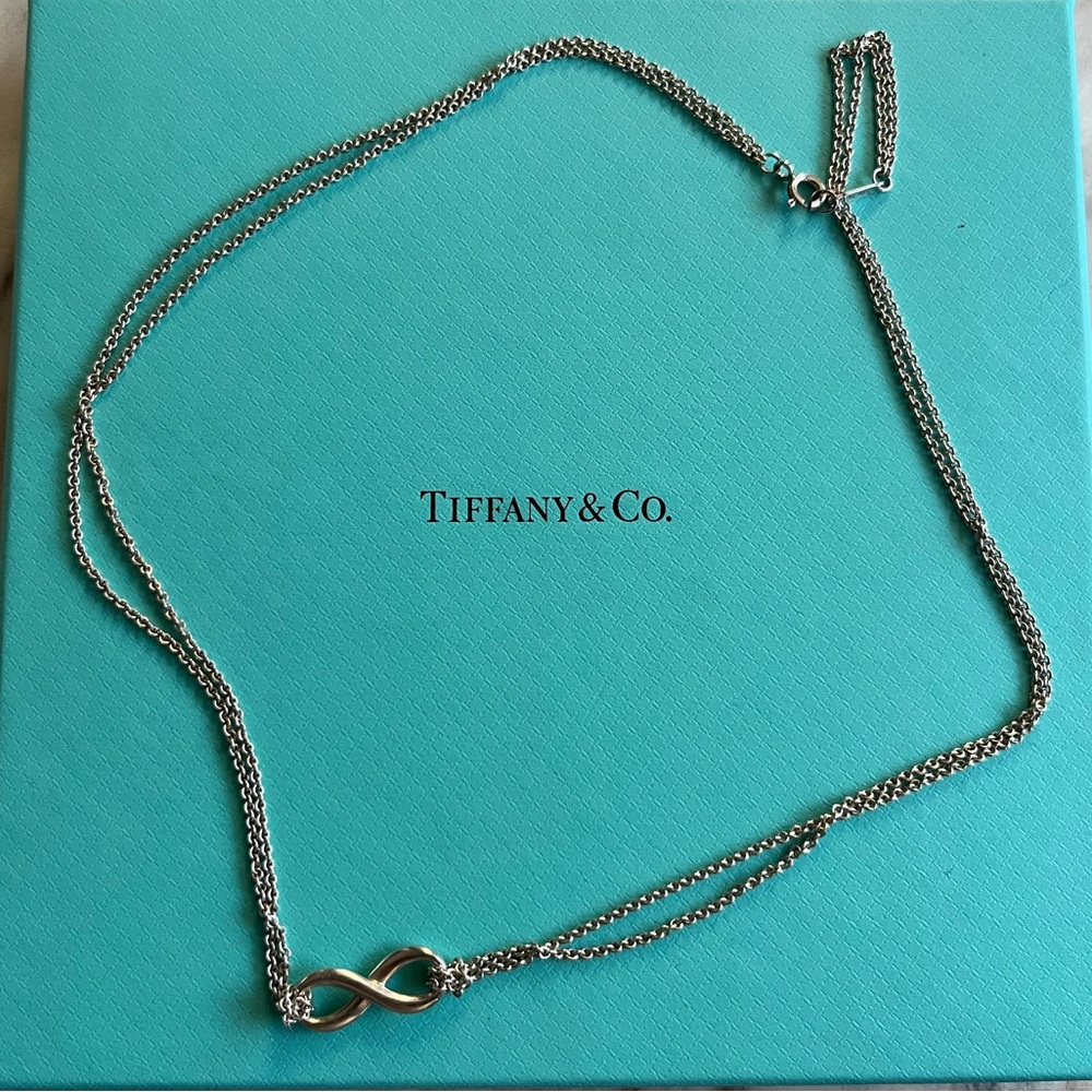 Brand new double chain infinity Tiffany necklace